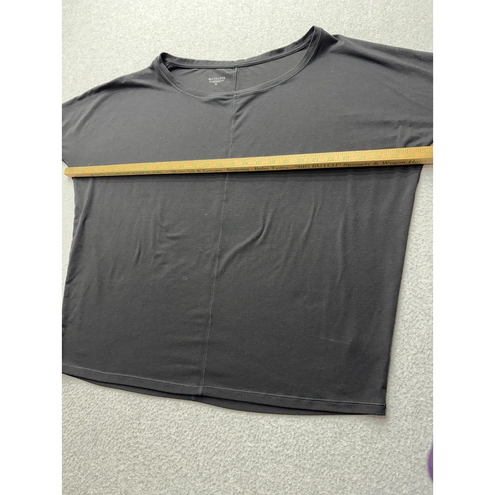Athleta Shirt Womens 1X Plus Black Long Sleeve Dolman Boat Neck Relaxed Top - Picture 6 of 12